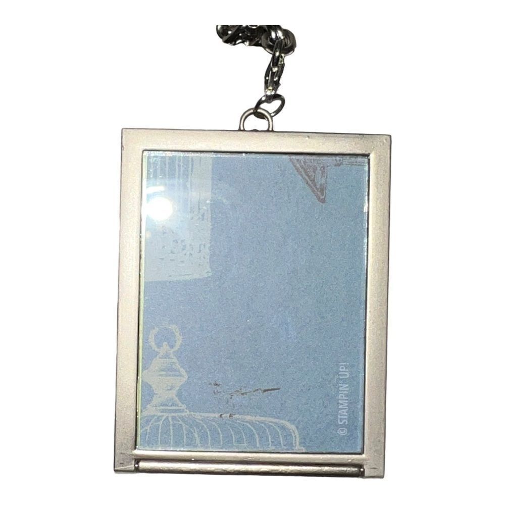 Simply Charming Stampin' Up! Charm Locket Necklace Adorned Silver New - Picture 4 of 4